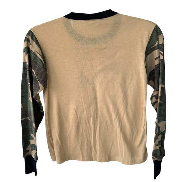 VTG 80s Rambo First Blood Part II Top Camo Sleeves Sly Stallone Youth 16 Thin - Picture 2 of 15